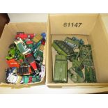 Large quantity of Lesney play worn model vehicles and a small quantity of military vehicles