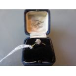 18ct Yellow gold and platinum diamond solitaire ring