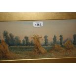 Gilt framed watercolour of trees in a landscape at Blythefield Estate,