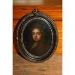 Early 18th Century miniature oil on copper panel,