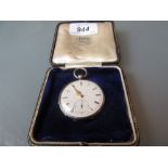 Silver cased open face pocket watch,