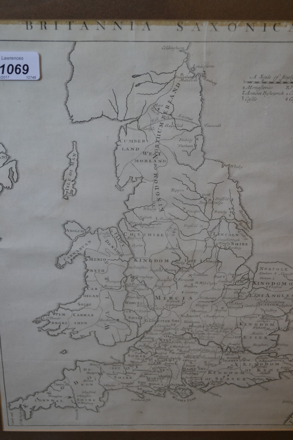 Two antique framed maps of Britain