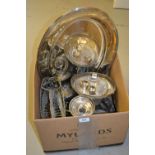 Pair of Christofle oval plated meat dishes together with a quantity of other plated items