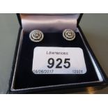 Pair of 18ct white gold diamond halo style stud earrings