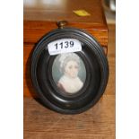 Two miniature framed portraits of ladies