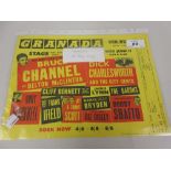 1962 Granada hand bill featuring Bruce Channel, Frank Ifield and Bobby Shafto etc.