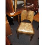 Art Deco walnut dining room suite comprising: set of four chairs,