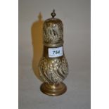 Sheffield silver baluster form sugar caster