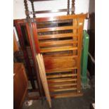 Edwardian mahogany and line inlaid double bedstead