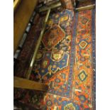 Hamadan rug with lobed medallion design on a deep and mid blue ground with borders,