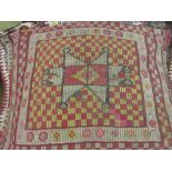 Two flat weave rugs and three Kelim tent bags