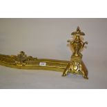Late 19th or early 20th Century brass fireplace fender in 18th Century French style