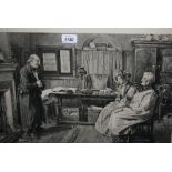 James Dobie, after Dendy Sadler, gilt framed black and white engraving, ' County Clients ',