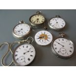 Silver cased open face pocket watch,