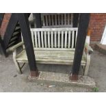 20th Century slatted teak garden bench