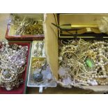 Small box containing a quantity of various dress jewellery and various wristwatches etc