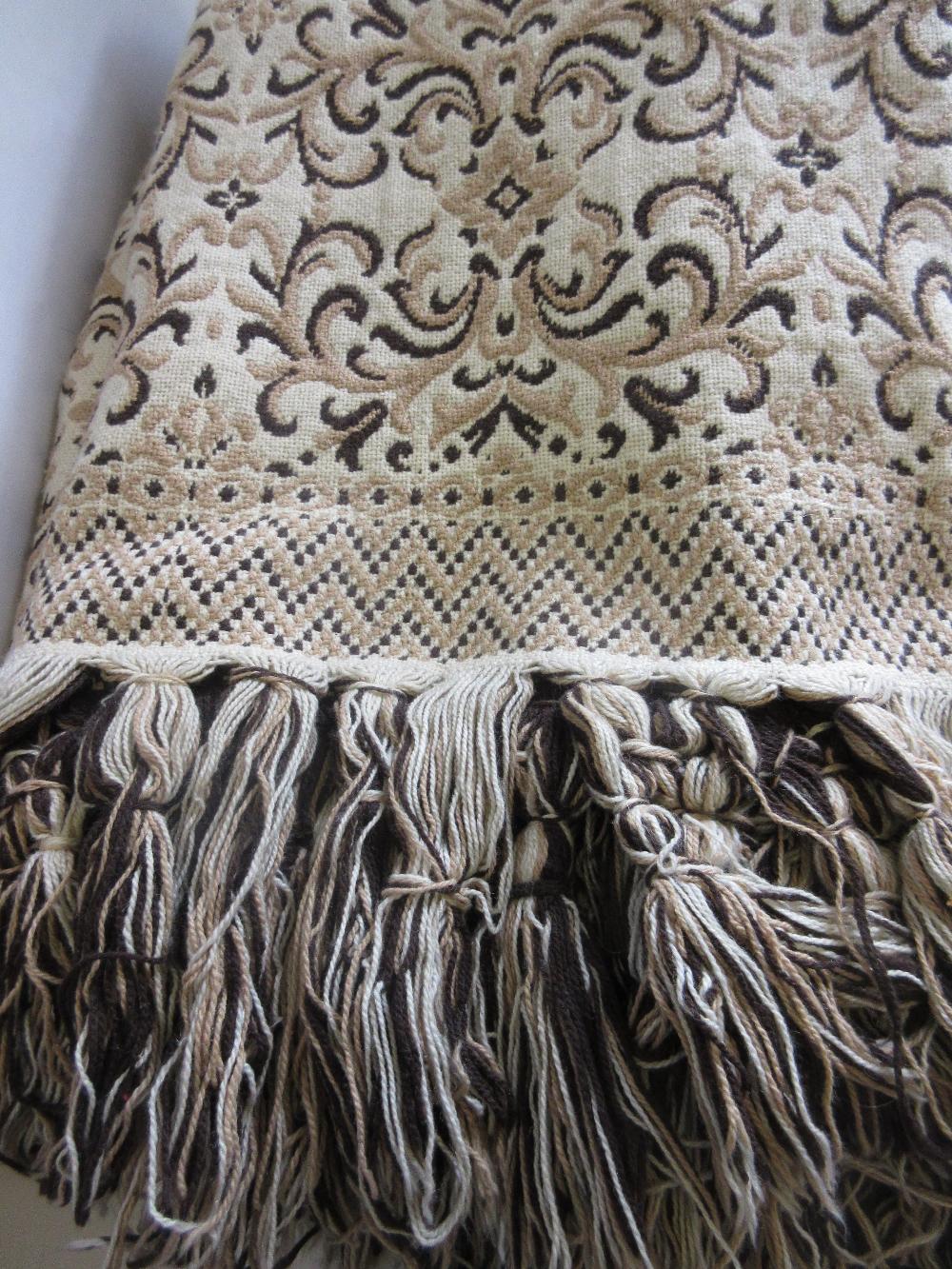 Large Italian woollen double bedspread with floral decoration