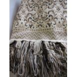Large Italian woollen double bedspread with floral decoration