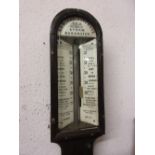 Negretti and Zambra oak cased Admiral Fitroy's stick barometer with porcelain dials (a/f)