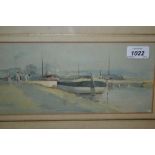 Wallace Wood, watercolour, entitled ' The Witham, Lincoln ',