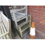 Teak slatted garden bench