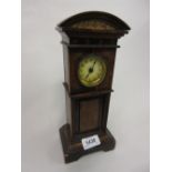 Continental stained beechwood miniature longcase clock