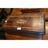 19th Century walnut inlaid twelve air musical box (movement a/f)