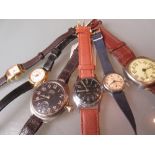 Gentlemans Ingersoll Radiolite wristwatch together with five other various wristwatches