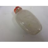 Floral decorated rock crystal snuff bottle