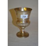 George III silver pedestal goblet of baluster form with fluted bowl and circular foot rim, London,