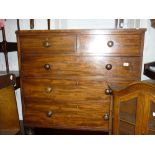 19th Century mahogany straight front chest of two short and three long graduated drawers with knob