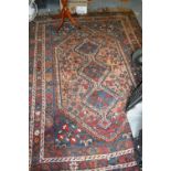 Shiraz carpet with triple centre medallion with multiple borders,