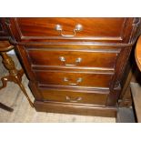 Reproduction mahogany triple pedestal inverted breakfront corner desk