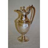 George III Sheffield plate pedestal claret jug with fruitwood handle