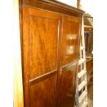 Mid 20th Century mahogany two door wardrobe in George III style