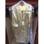 20th Century Chinese red and gold silk reversible jacket with floral decoration