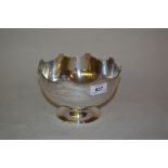 Silver pedestal rose bowl with shaped rim,