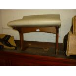 Mid 20th Century teak stool with an upholstered seat,