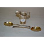 Pair of Walker and Hall Sheffield silver berry spoons with shaped handles together with a
