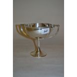 Small silver two handled pedestal trophy cup,