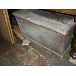19th Century painted pine trunk together with another smaller having faux wood painted finish (a/f)