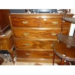 Edwardian mahogany straight front chest of two short above three long drawers,