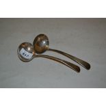 Pair of George III silver Old English pattern sauce ladles