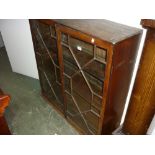 Georgian mahogany bookcase top having astragal glazed doors enclosing adjustable shelves