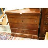 Small 19th Century Continental mahogany four drawer chest of Biedermeier type