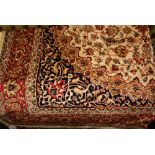 Kashan style machine woven beige ground carpet, 2.80 x 2.