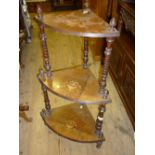 Victorian walnut and inlaid corner whatnot together with a large Victorian walnut,