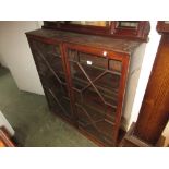 Georgian mahogany bookcase top having astragal glazed doors enclosing adjustable shelves