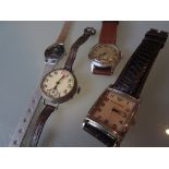 Mid 20th Century gentleman's Cyma wristwatch together with three other wristwatches