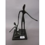 1970's Swedish bronze group of two dancers